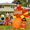 GOOSH 6 FT Thanksgiving Inflatables Turkey Blow Up Yard Turkey on Pumpkin with Turkey Baby with Built-in LEDs